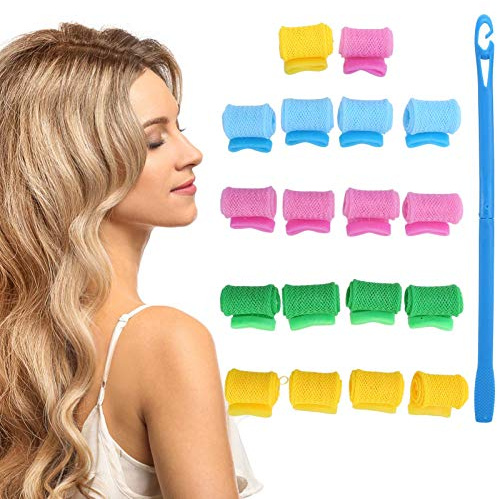 20 Rizadores De Pelo En Espiral Sin Calor, Rizadores De Pelo Profesionales De Bricolaje, Rizos En Espiral Con Mango De Gancho, Juego De Herramientas De Peinado Para La Mayoría De Peinados De Pelo
