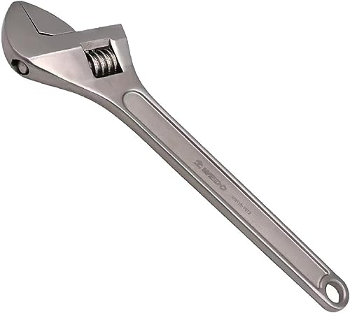 WEDO Verstellbarer Schraubenschlüssel Edelstahl, Max Öffnung 60mm, Länge 600mm, DIN-Standard, gesenkgeschmiedet, präzise gefräste Backen, korrosionsbeständig, langlebig