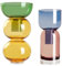 Cloudnola Wendbare Glas-Blumenvase und Knospenvase, Zitrone, 2er-Set, Grün & Gelb und Blau & Rosa, ideales Geschenkset, für Zuhause, Hochzeit und Event Decor