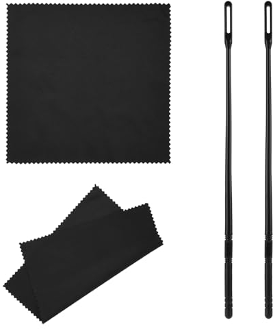Schwarzes Flötenputzer Set, 2 Stk Reinigungstücher Mit 2 Stk Flöten Reinigungsstab, Professionelles Flötenputzer Blockflöte Für Die Pflege Ihres Instruments (Schwarz)