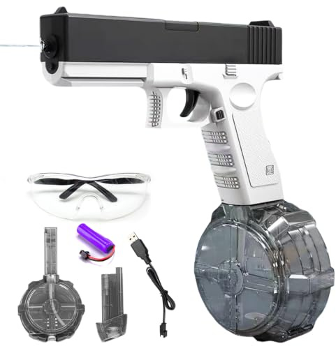 Vattenpistol elektrisk, barn vuxen vattenspray pistol elektrisk vattenpistol lång räckvidd 16FT, 60CC + 500CC stor kapacitet vattenpistoler för pool strandfest sommarleksaker (D)