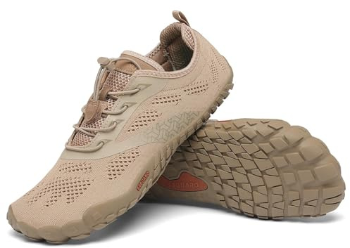 SAGUARO Barefoot Zapatillas de Trail Hombre Mujer Zapatos de Deporte Transpirable Antideslizante Calzado Minimalistas Marrón 38 EU