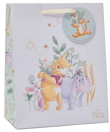 UK Greetings | Disney Winnie The Pooh Medium Gift Bag | Party Bags for Presents | Birthdays/Weddings/Christmas | Pooh & Eeyore Design | 22.8 x 19 cm