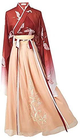 Vhersily Capodanno 2025 Hanfu - Vestito Tradizionale Cinese in Canapa Elegante, da Donna, per Fotografia, Performance e Cosplay