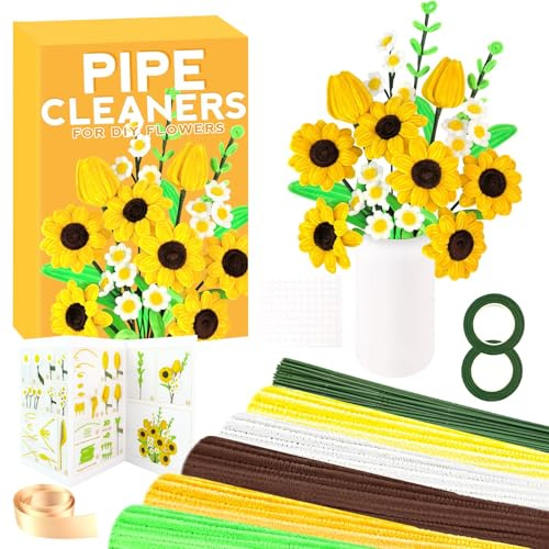 ZEIZHUBN 270 Piezas Limpiapipas Manualidade, Limpiapipas de para Manualidades, Kits de Manualidades de Chenilla Limpiapipas Flores Artesanía y DIY Decoración Regalo para Niños