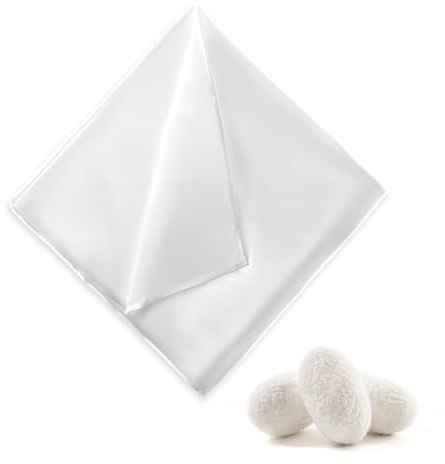 BOHUIZ Siden näsduk för män, 35 x 35 cm näsduk vit mjuk näsduk bröllop återanvändbar present för män, Vit, 35