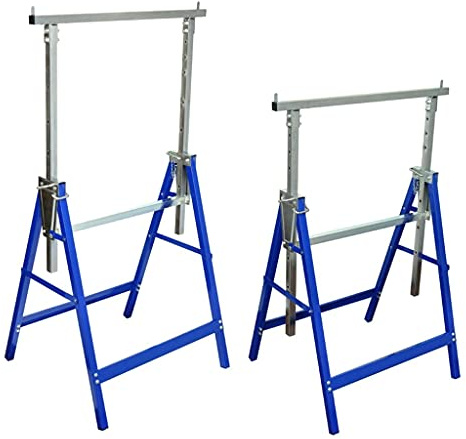 Lumanois Set de 2 Andamios de Caballete, Bricolaje Herramientas Escaleras y Andamios Andamiaje, Amarillo, 9.8kg
