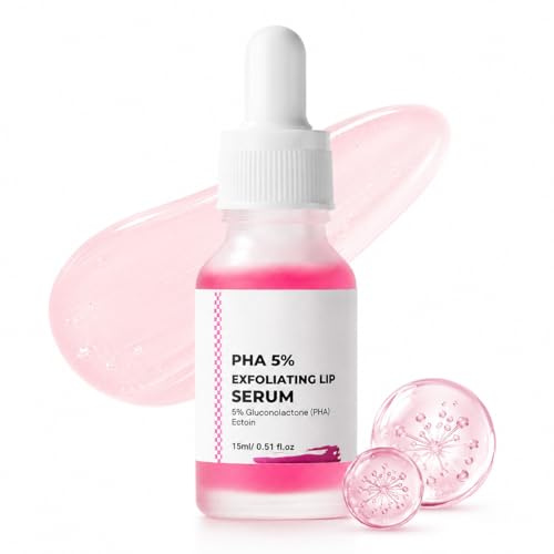 PHA 5% Exfoliating Lip Serum 15ml, lippenpeeling für lips, lip scrub Pflege, lip oil Finish, lip mask Routine, lippenpflege für sehr trockene Lippen, sanftes Peeling & Glanz für Alltag Lienserum