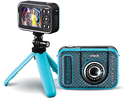 VTech - KidiZoom Vidéo Studio HD, Appareil Photo Numérique Enfant, Photo, Selfie, Vidéo HD, Écran Couleur avec Trépied et Fond Vert, Cadeau Enfant de 5 Ans à 12 Ans - Contenu en Français