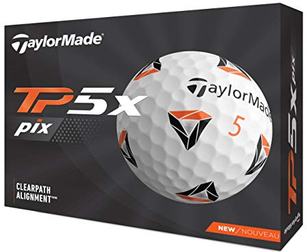 TaylorMade TM21 TP5x pix Golf Balls 12 Ball Pack White