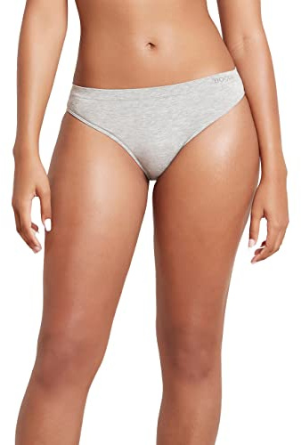 Boody | Women's Classic Bikini Briefs | Organic Bamboo Underwear | Seamless Knickers | Light Grey Marl | Large | Single