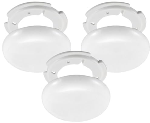3 pezzi scatola di derivazione bianca Ø 130 mm super piatta – scatola di distribuzione e scatola di copertura con coperchio a molla baldacchino e scatola cieca per lampada, soffitto e collegamento