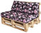 Bielik Palettenkissen 120 x 80 2-teiliges Set für Palettenmöbel| Wasserdicht Europaletten Polster Made in EU | Palettensofa gesteppt komplett Schwarz mit Rosen