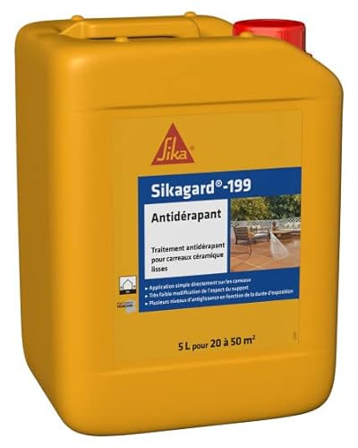 Sika - Trattamento antiscivolo - Sikagard-199 Antiscivolo - Per piastrelle lisce in terrazze, piscina, gradini per scale, ringhiere di accesso - Interni ed esterni - Pronto all'uso - 5L