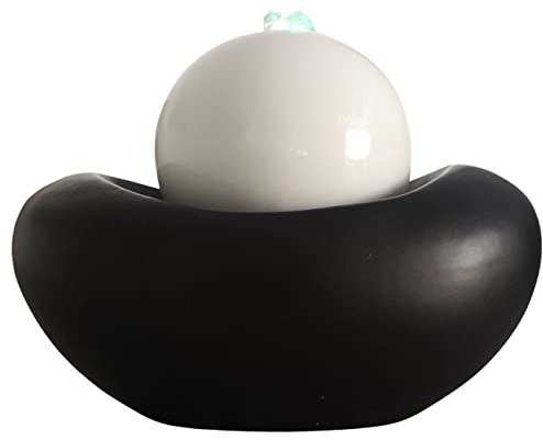 Inomhusfontän keramisk modern stil färgglatt ljus, tyst pump, meditationsdekoration, dekorativ bordsfontän, högklassig presentidé, H 19 x 15 x 21 cm - Beye Zen'Light