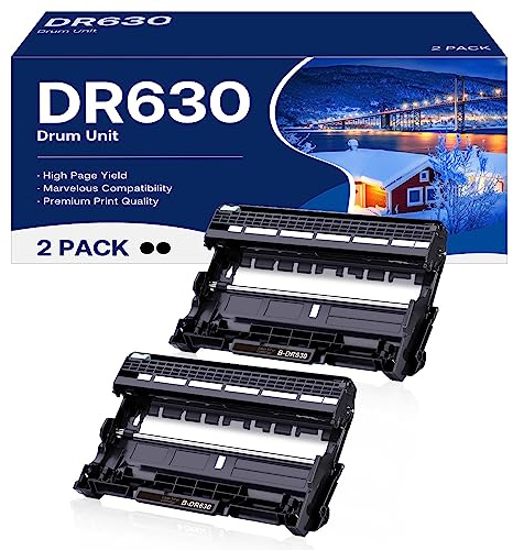 DR630 Drum Unit High Yield Compatible for Brother DR 630 DR-630 Replacement for HL-L2300D HL-L2320D HL-L2340DW HL-L2360DW HL-L2380DW MFC-L2700DW MFC-L2720DW DCP-L2520DW Printer (2 Pack, NOT Toner)