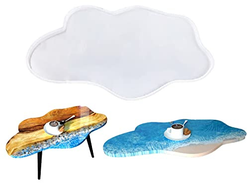 Grande stampo da tavolo in resina epossidica da 61 cm, stampo per vassoio in resina siliconica, per tavolo da fiume, salumi, tavolino, tavola da scrivania, tagliere