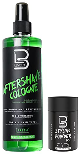 L3 Level 3 After Shave Spray Cologne - Softens Skin - Refreshes and Relieves Face and Skin - Styling Powder Included (Fresh)