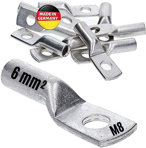 10 Stück Kalitec DR6-8 Press-Kabelschuh 6mm² M8 I Verbinder nach DIN 46235 I Made in Germany