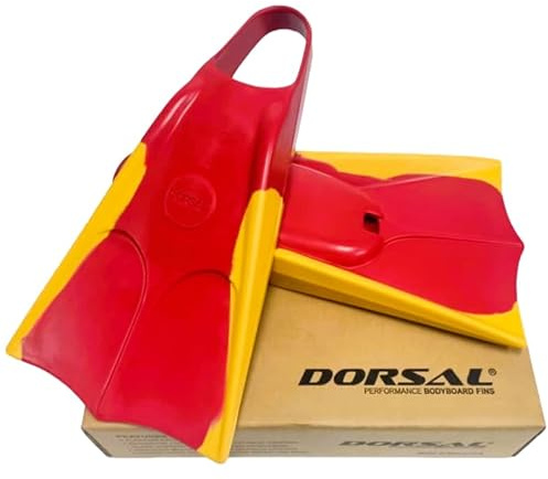 DORSAL Bodyboard - Aletas flotantes (flotantes) 8.5 - 9.5 rojo/amarillo (salvavidas)
