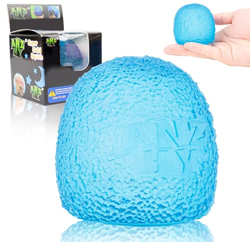Squishy Stress Balls - Sensory Toys for Kids with Unique Needs - Fosters Creativity, Focus, and Fun - Great for Classrooms, Home, and Playtime (Blue Ellipsoid)