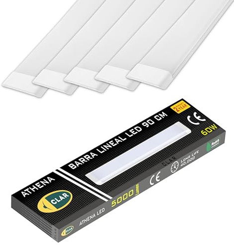 CLAR LED-skärm 90 cm, LED-skärm, LED-armatur 90 cm, takarmatur, LED-grenuttag, kökslampor, LED-bar, LED-armatur, LED-displayer, LED-taklist, LED-remsor, 4 000 ºK (60 W pack 5)