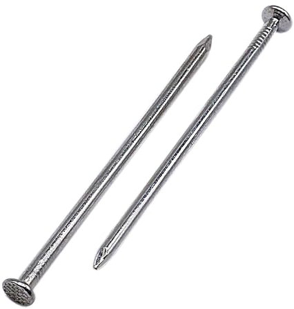 SKIR'CO (25 Stück) Verzinkte Konstruktionsnägel 3,0 x 80 mm, gemeinsame Drahtnägel, flacher runder Kopf, Holzbearbeitungsstahlnägel