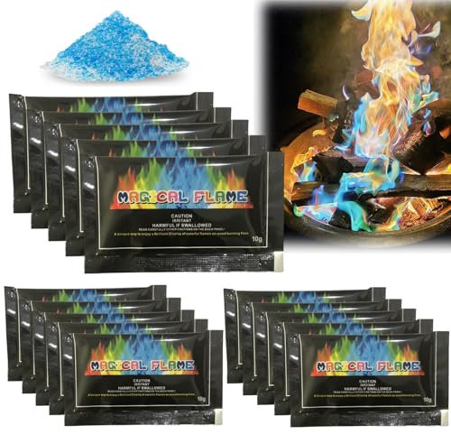 15PCS Fire Colour Changing Powder,Magical Flames,Long-Lasting Fire Colour Changing Powder,Campfire Color Changing Powder,Fire Colour Changing Powder,Fire Cones Colour Changing,Fire Magic Flames