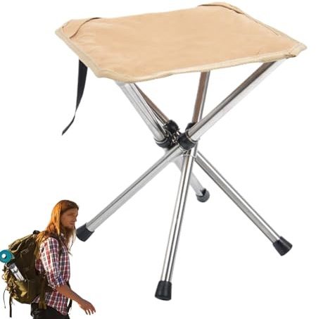 Lunaobrik Hopfällbar campingstol, campingpall - utomhus fiske pallstol, rostfritt stål lättviktsfäste säte för utomhusbruk, grill, vandring, resor,