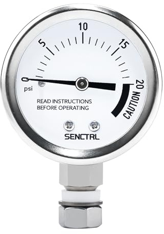 SENCTRL 20 Psi Pressure Cooker Gauge Replacement Part, 3/8 UNC Male