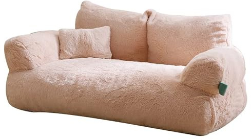 Phefop Cat Sofa Fluffy y Soft Sofá Sofá Cama de Cama de Cama de Gato Lindo sofá con Cama de Gato con Fondo sin Deslizamiento para Diseño de Envoltura de Doble Cara Interior (L)