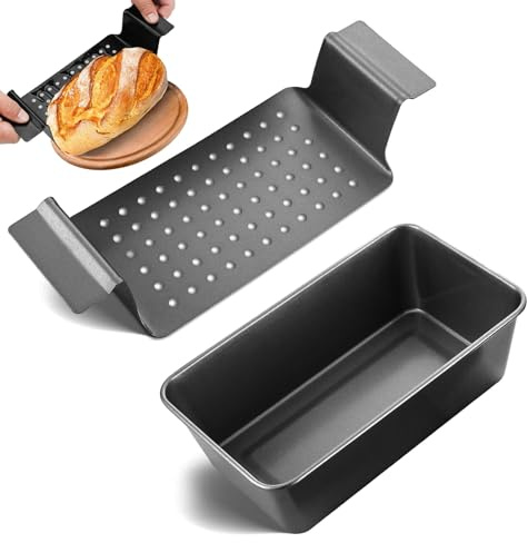 STFALI Brotbackform, Kastenform Brot, Toastbrot Backform, Karbonstahl Mit Gitterabbau Backblech, 24x14x6.5cmschwarze Backform