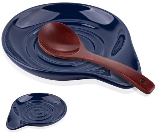 Spoon Rest for Stove Top,5 Inch Spoon Holder – Heat Resistant (Blue)