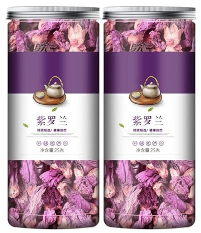 Violet Flower Tea 25g/Tin - Dried Violet Flower for Brewing, Naturally Sweet Scented Flower Tea, Caffeine Free Relaxation Drink, Gift Prepared Elegant Tin (2 cans)