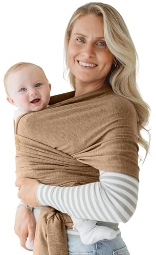 Fascia per Bambino Portatore Neo-Toddler 3-16kg - Morbida Fasciatura Elastica per Bambino - Testata per la Sicurezza - Fasciatura per Bambino a Mani Libere - Fascia per Neonato (Beige Caldo)