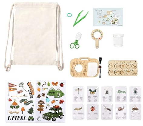 Juego de explorador de la naturaleza para niños, equipo de aprendizaje de microscopio de plantas, juego de descubridor para aventuras al aire libre y | para adolescentes, estudiantes, escuela