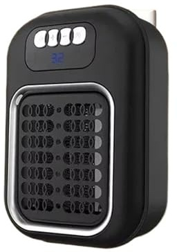 Värmare 500W Bärbar Fjärrkontroll Väggmonterad Energispardusch Snabbvärmare Elvärmare Hemmakontor Låg energiförbrukning(Black)