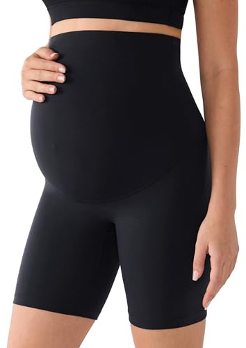 MOMANDA Ingen söm framtill Graviditetsbikershorts 6 | Natrelax-kollektion, Gravidyoga-shorts, Över magen, Stretchiga, Aktiva shorts för kvinnor