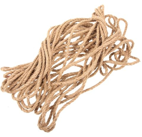 Lurrose Cuerda de Yute Natural Agrícola Resistente 6 Mm X 20 M Rollo Amarillo para Jardinería, Embalaje y Manualidades, Cuerda de Cáñamo para Atar Plantas y Bricolaje