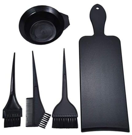 VICASKY Kit de Tinte Cabello Negro de 5 Piezas Tablero de Plástico y Cuenco para Mezclar, Herramienta Lavable Adecuado para Salón y Uso en Casa