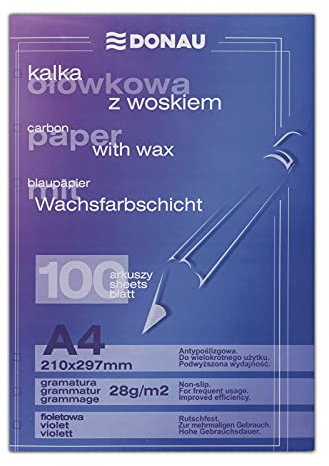 DONAU 1923100PL-23 blåpapper/kopieringspapper med vaxfärglager, A4, 100 ark, lila