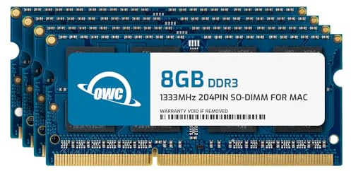OWC - 32GB OWC Memory Upgrade Kit - 4 x 8GB PC10600 DDR3 1333MHz SO-DIMMs for 2011 MacBook Pro, Mid 2010/2011 21.5 & 27 iMac models, 2011 Mac mini