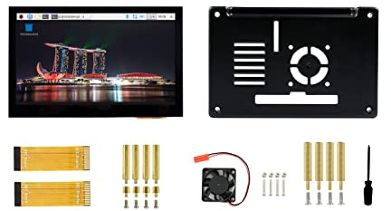 IBest 4.3inch DSI LCD with Case Capacitive Touch Display IPS Screen 800×480 Resolution Wide Angle Monitor for Raspberry Pi 4B, Supports Ubuntu/Kali / WIN10 IoT