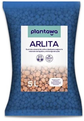 PLANTAWA Arlita Argile 5 l Substrat de boules d'argile étendues, Terre pour plantes tourbe de potager urbain, drainage de pots de fleurs engrais de jardin plantes extérieures