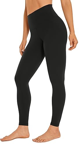 CRZ YOGA Butterluxe Damen High Waist Sport Leggings Blickdicht Yoga Leggins Sporthose Workout Gym Yogahose - 71cm Schwarz 38