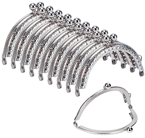 Arc en Métal Cadre Baiser Fermoir Serrure Semi-Circulaire Sac À Main Sac Cadre Fermoir Serrure Fermoirs Craft Cadre pour DIY Porte-Monnaie Faisant 10 Pièces (Argent)