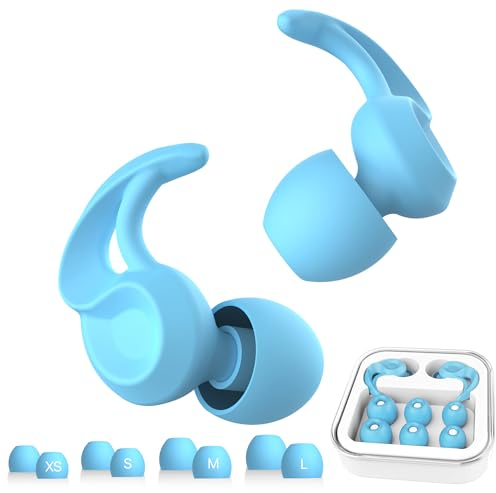Ohrstöpsel zum Schlafen, Eargrace 4 Größen Silikon-Ohrstöpsel in XS/S/M/L, wiederverwendbare weiche bequeme Ohrstöpsel zum Schlafen, Konzerte, Arbeit, Motorrad und Gehörschutz