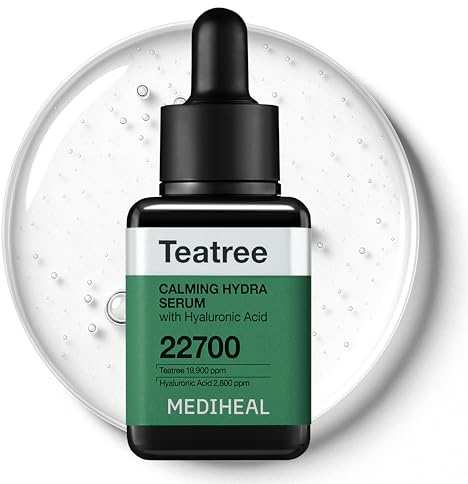 MEDIHEAL Serum -Teatree Calming, Quick Skin Calming And Redness Relief Sebum Care, Oil Moisture Balance & Deep Moisturization With Hyaluronic Acid 1.35 Fl.Oz