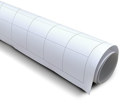 Geyer instruktionsprodukter – 91 cm x 305 cm stor grafpappersrulle, 5 cm svart rutnät, perfekt för skolklassrumsgrafik, design av ritningar och golvplaner, bordsspel och anpassad kartläggning