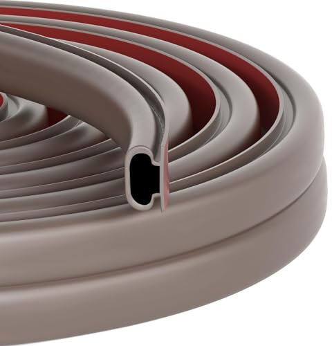 Junta de sellado para puerta, autoadhesiva, junta de goma para puerta, marco de puerta, ventana, cinta impermeabilizante, aislamiento acústico, para puerta, puerta de casa, ventana (marrón, 10 m)